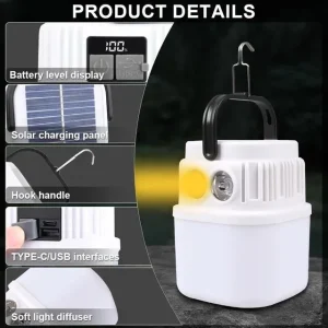 چراغ شارژی کمپین مدل KT-668 دارای پاوربانک